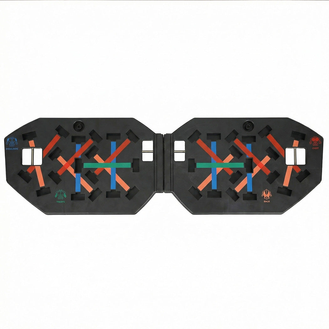Centra foldable multi-grip push up board set with resistance bands, ab rollers and handles