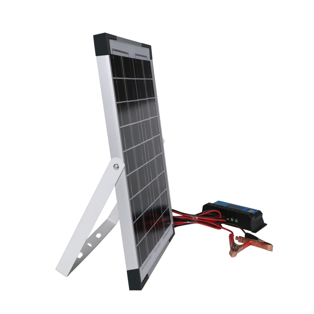 12V 10W Monocrystalline Solar Panel Kit - Caravan & Trickle Charge