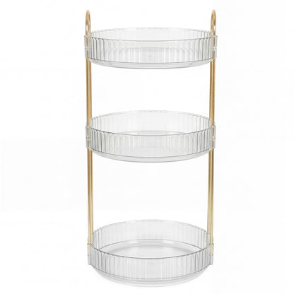 Ilus 360� Roating Makeup Organiser Vanity Countertop Shelf Cosmetic Holder White-2065254302464741377