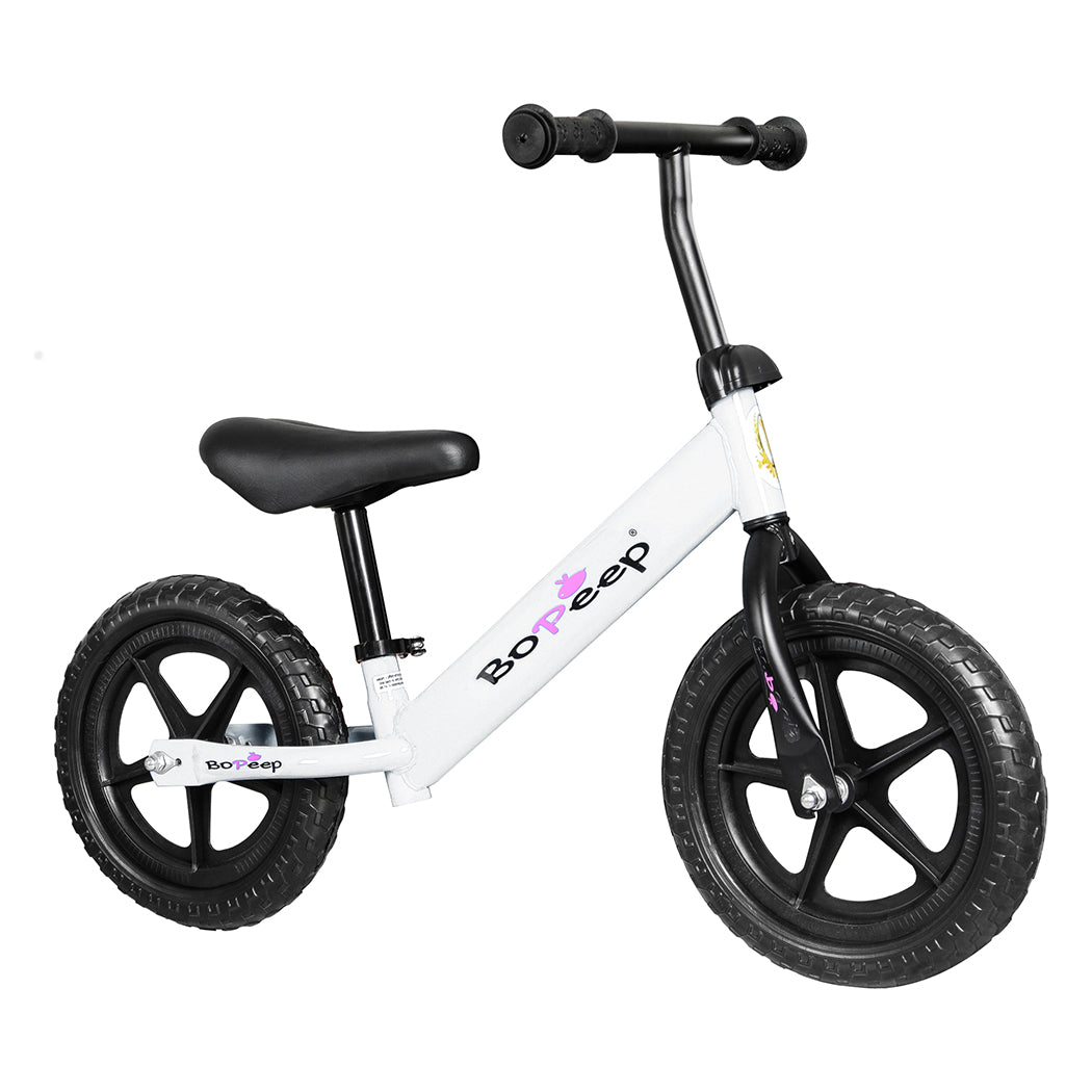 BoPeep Kids Balance Bike Ride-On - No Pedals, White
