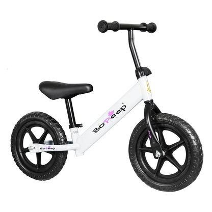 BoPeep Kids Balance Bike Ride-On - No Pedals, White