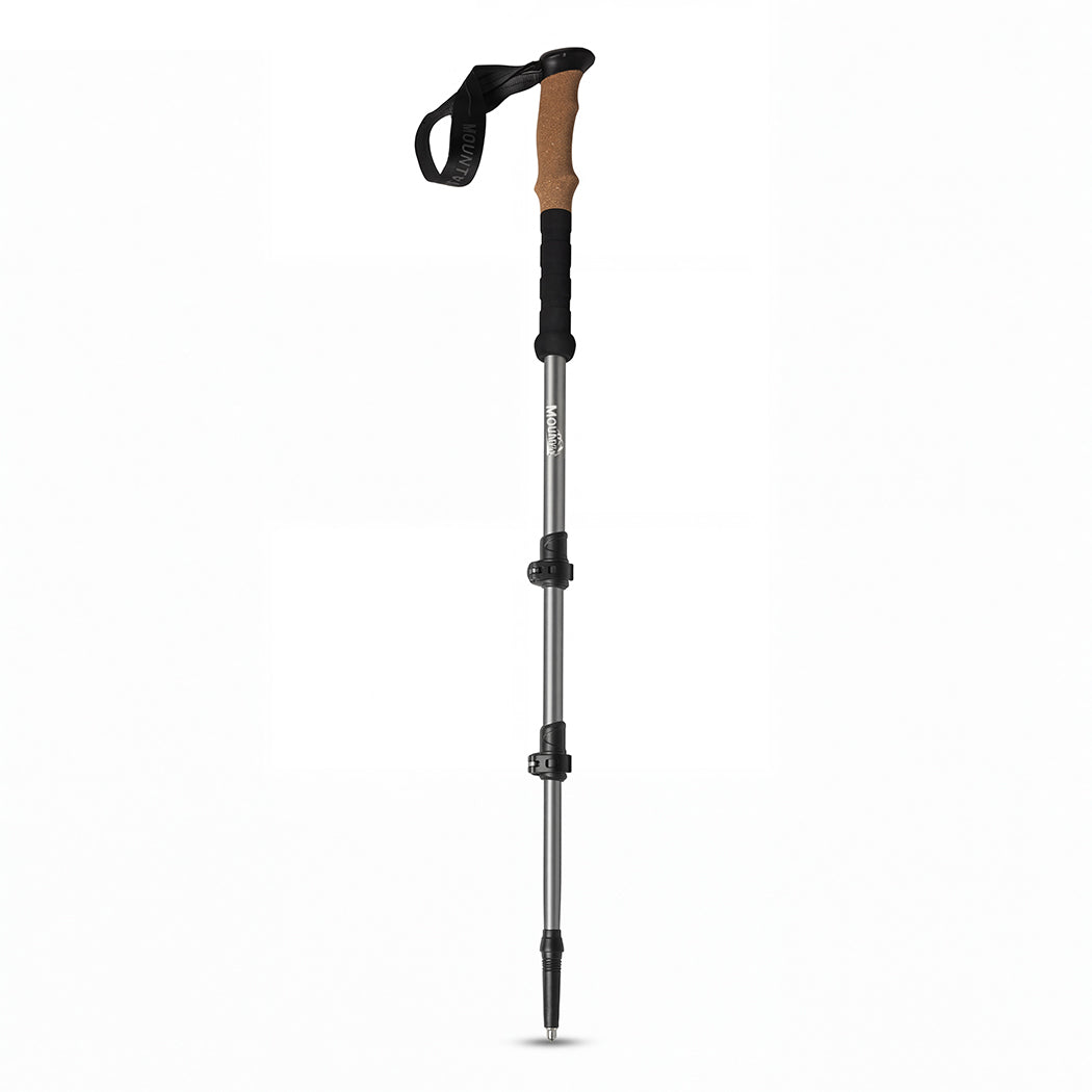 Mountview 2 Pcs Hiking Trekking Poles Walking Stick Adjustable Lightweight Grey-2065254309930602497