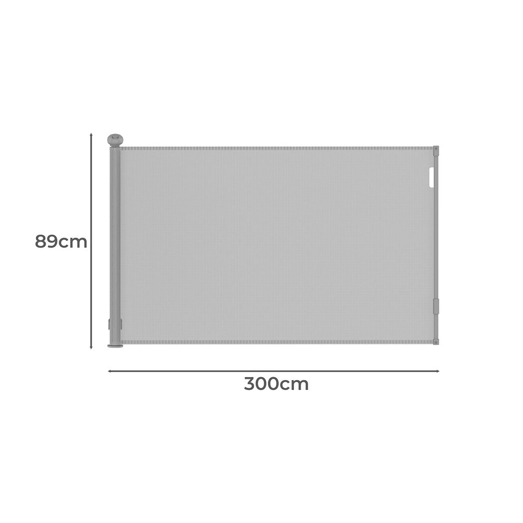BoPeep Retractable Baby Safety Gates 300cm Grey 300 cm-2065254495360782338
