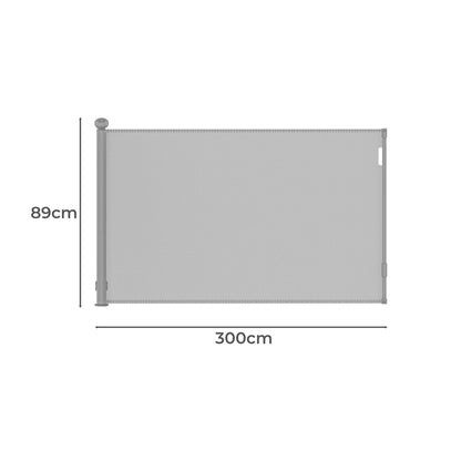 BoPeep Retractable Baby Safety Gates 300cm Grey 300 cm-2065254495360782338