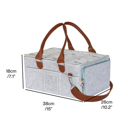 Bo Peep Baby Nappy Caddy Organiser Waterproof Liner With Shoulder Strap Grey-2109799595163455491