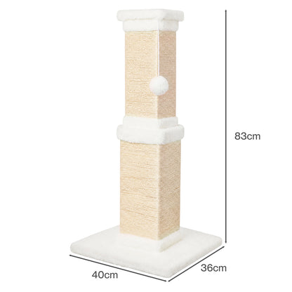 PaWz Cat Scratching Post 83cm Tall Sisal with Stable Base for Large Adults White-2109799598980272131
