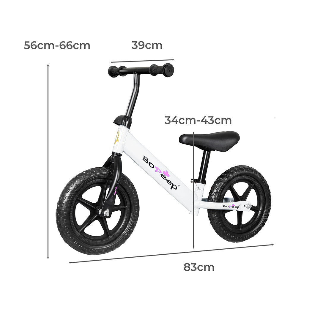 BoPeep Kids Balance Bike Ride On Toys White-2006733050679005186