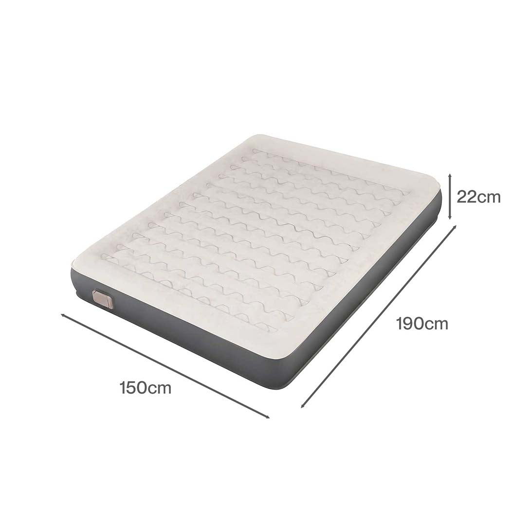 DreamZ Inflatable Mattress TPU Air Bed with Pillow Pump Camping Double Grey-2109799596723736579