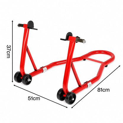 Monvelo Motorcycle Stand Heavy Duty 500KG Carbon Steel Lift Adjustable Fork Red-2100035000937353218