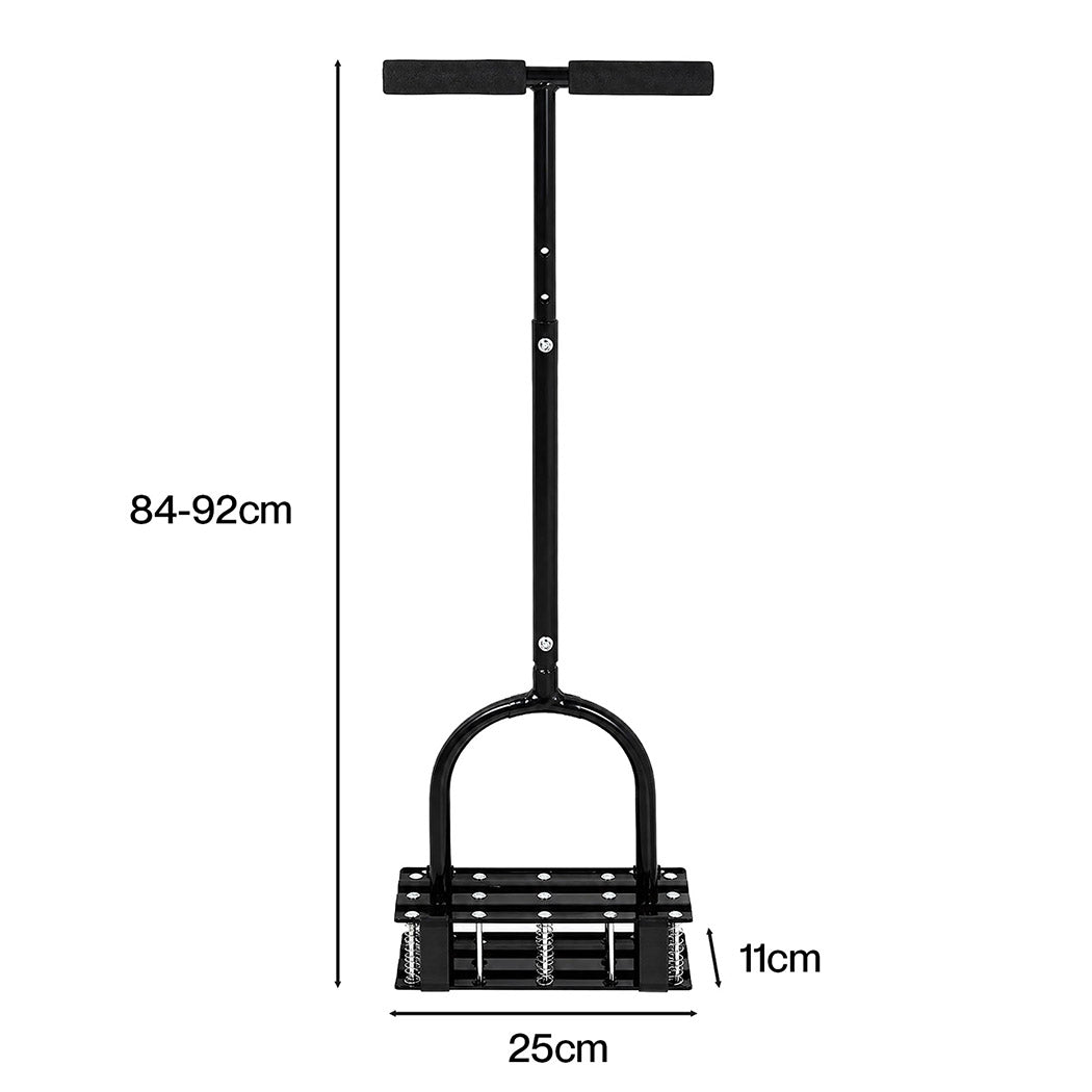 Lambu Lawn Aerator 15-Spike Manual Garden Scarifier Tool Carbon Steel Black-2100035033665507330