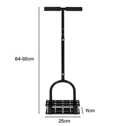 Lambu Lawn Aerator 15-Spike Manual Garden Scarifier Tool Carbon Steel Black-2100035033665507330