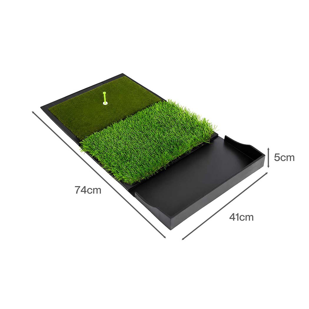 Centra Golf Hitting Mat Practice Dual Turf with Rubber Base Indoor Outdoor Green-2109799600095956995