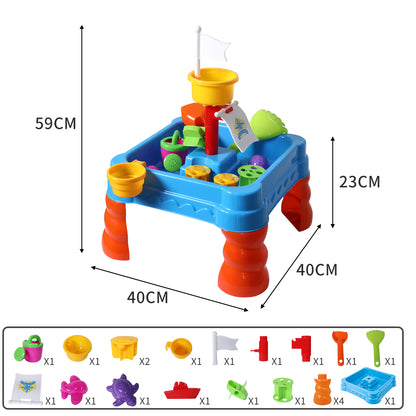 21pc Kids Sand Water Activity Play Table-2065254356671926274
