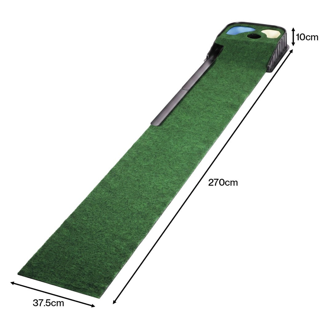 Centra Golf Putting Mat Training Aid Auto Ball Return 270cm Indoor,Green-2109799593401847810