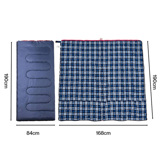 Mountview Sleeping Bags Single Camping Hiking 3-Season Thermal Blue 0°C-15°C-2050059022987563010
