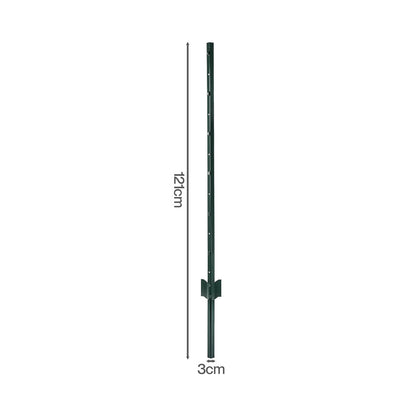 Metal Fence Posts 4Ft 10Pc Set U Shape Powder Coated for Garden Boundary Green-2100035034621808642