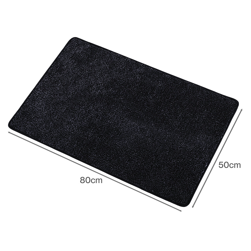 Marlow Door Mat Indoor 80x50cm Non Slip Washable Rug For Front Coal Grey-2109799592802062339