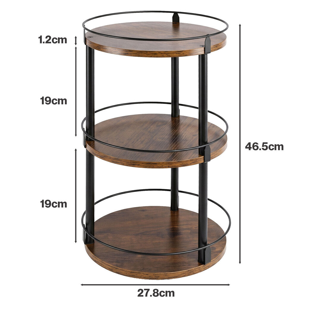 Toque Lazy Susan Turntable 3 Tier 360° Spin Pantry Organiser For Kitchen Brown-2109799596040065027