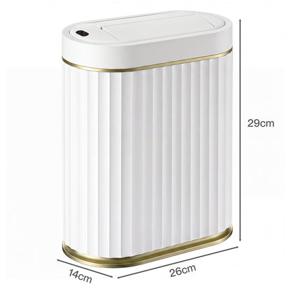 Toque Sensor Rubbish Bin Automatic Touchless 7L Butterfly Lid Bathroom White-2109799595943596035