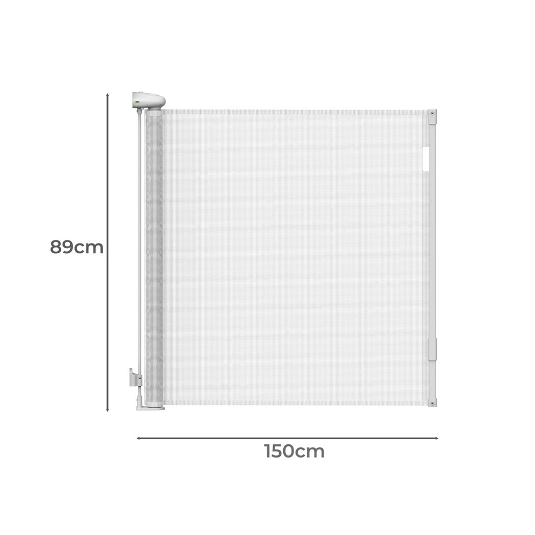 BoPeep Retractable Baby Safety Gates 150cm White 150 cm-2006733052620967938