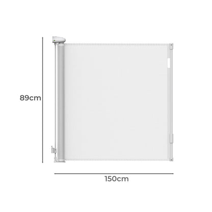 BoPeep Retractable Baby Safety Gates 150cm White 150 cm-2006733052620967938