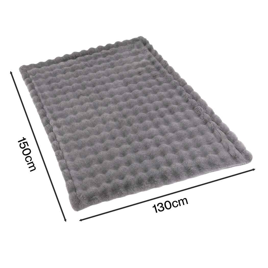DreamZ Throw Blanket Fluffy Bubble Sofa Blanket Washable 130x150cm Gray-2109799587492073475