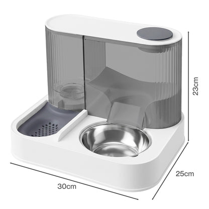 PaWz Automatic Cat Feeder Gravity Food and Water Dispenser for Home Travel White-2109799598678282243