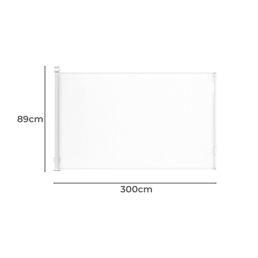 BoPeep Retractable Baby Safety Gates 300cm White 300 cm-2018816832546410498