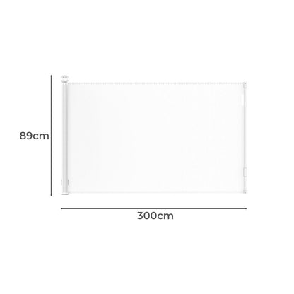 BoPeep Retractable Baby Safety Gates 300cm White 300 cm-2018816832546410498