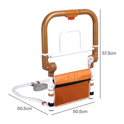 Levede Bed Rail Foldable 2 Handle Adjustable Height Non-Slip Grip Orange-2100034938442223618