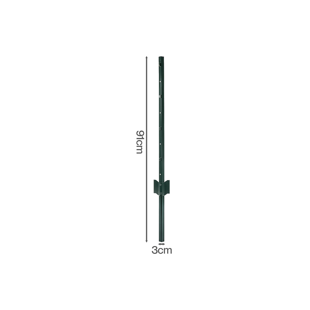 Garden U Fence Posts No Dig Metal Stakes Outdoor Yard Green 3ft 10Pack Green-2100035034437259266