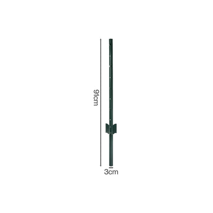 Garden U Fence Posts No Dig Metal Stakes Outdoor Yard Green 3ft 10Pack Green-2100035034437259266