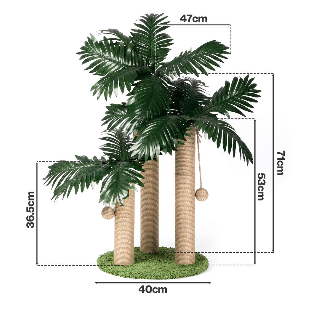 PaWz Cat Scratching Post 3 Heights Sisal Balls for Indoor Kitten Adult Green-2109799598560841731