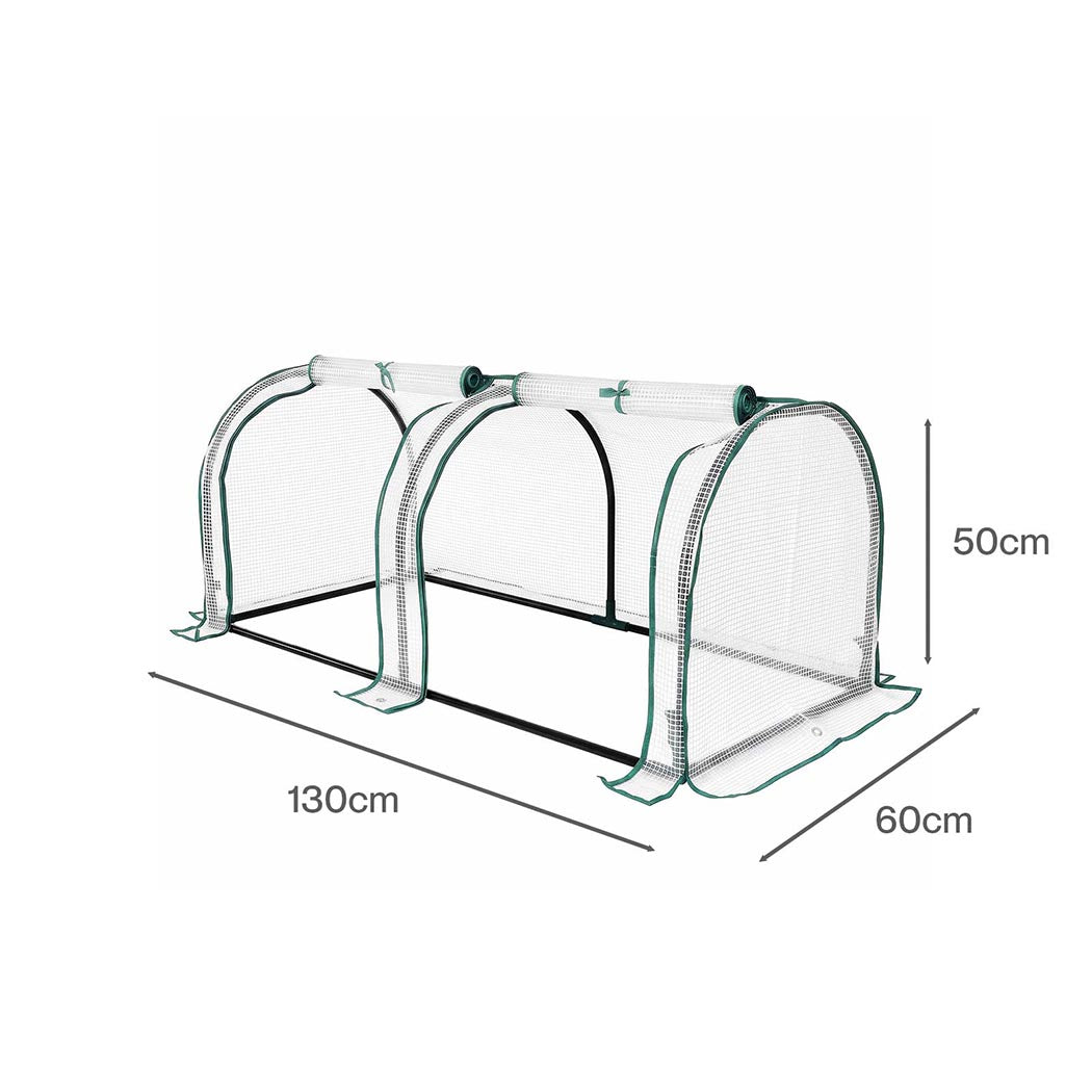 Lambu Mini Greenhouse Dual Zone PE Cover Tunnel Frame for Garden Transparent-2109799597935890435