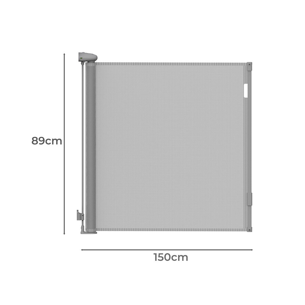 BoPeep Retractable Baby Safety Gates 150cm Grey 150 cm-2029387267486912514