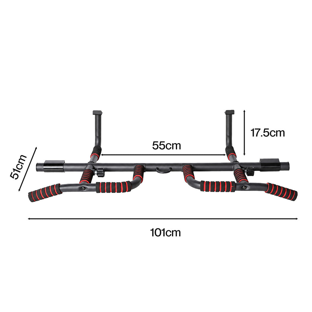 Centra Pull Up Bar Doorway No Drill 200kg Heavy Duty Carbon Steel for Home Black-2109799599676526595