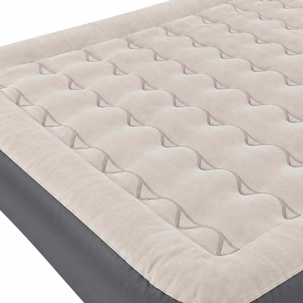 DreamZ Inflatable Mattress TPU Air Bed with Pillow Pump Camping Double Grey-2109799596723736580