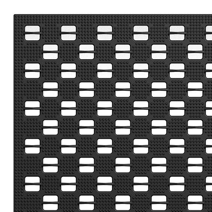 Marlow Front Door Mat 75x43cm TPE Raised Wave Drainage for Entrance Black-2109799592214859780
