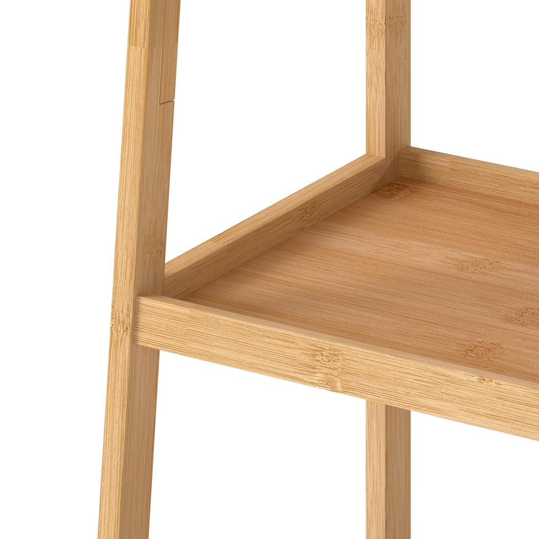 Levede Bamboo Ladder Bookcase 4-Shelf Books Plant Storage Shelf Rack Organiser-2050056773796237315