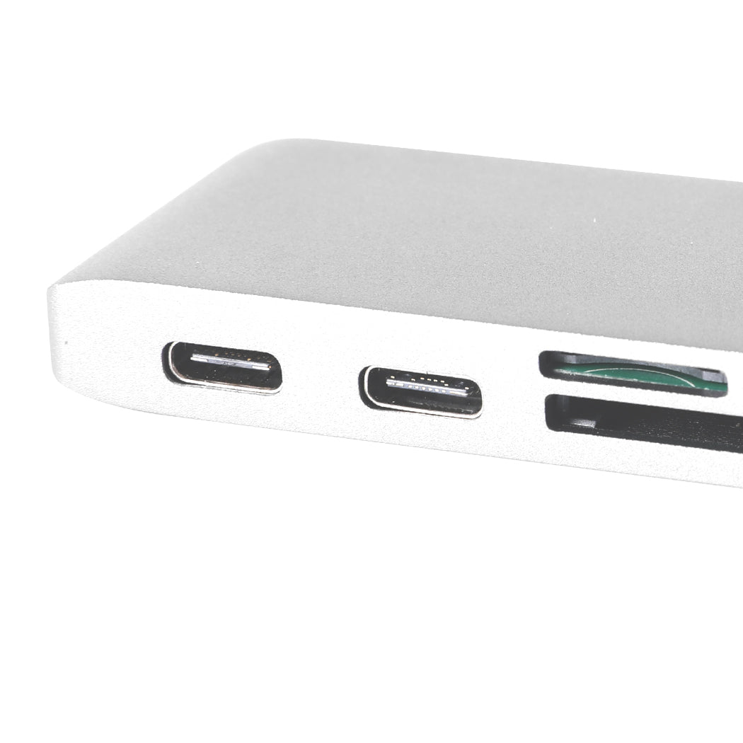 USB 3.0 Type-C HUB 6 Port Powered Adapter Silver-2065254514335813635