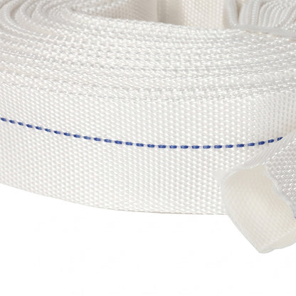 Traderight Hose Pipe Heavy 20m x 25mm Layflat PVC Pump Drainage with Clips White-2109799600821571588