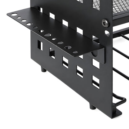 Levede Tool Storage Wall Mounted Tool Organiser Steel 3-Tier Rack Garage Black-2109799601542991876