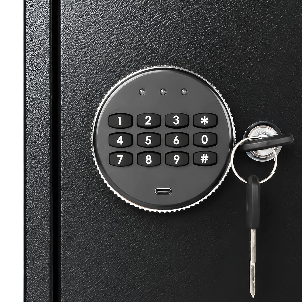 Levede Key Safe Lock Box Large 67 Hook Carbon Steel Cabinet With LED Black-2109799599399702532