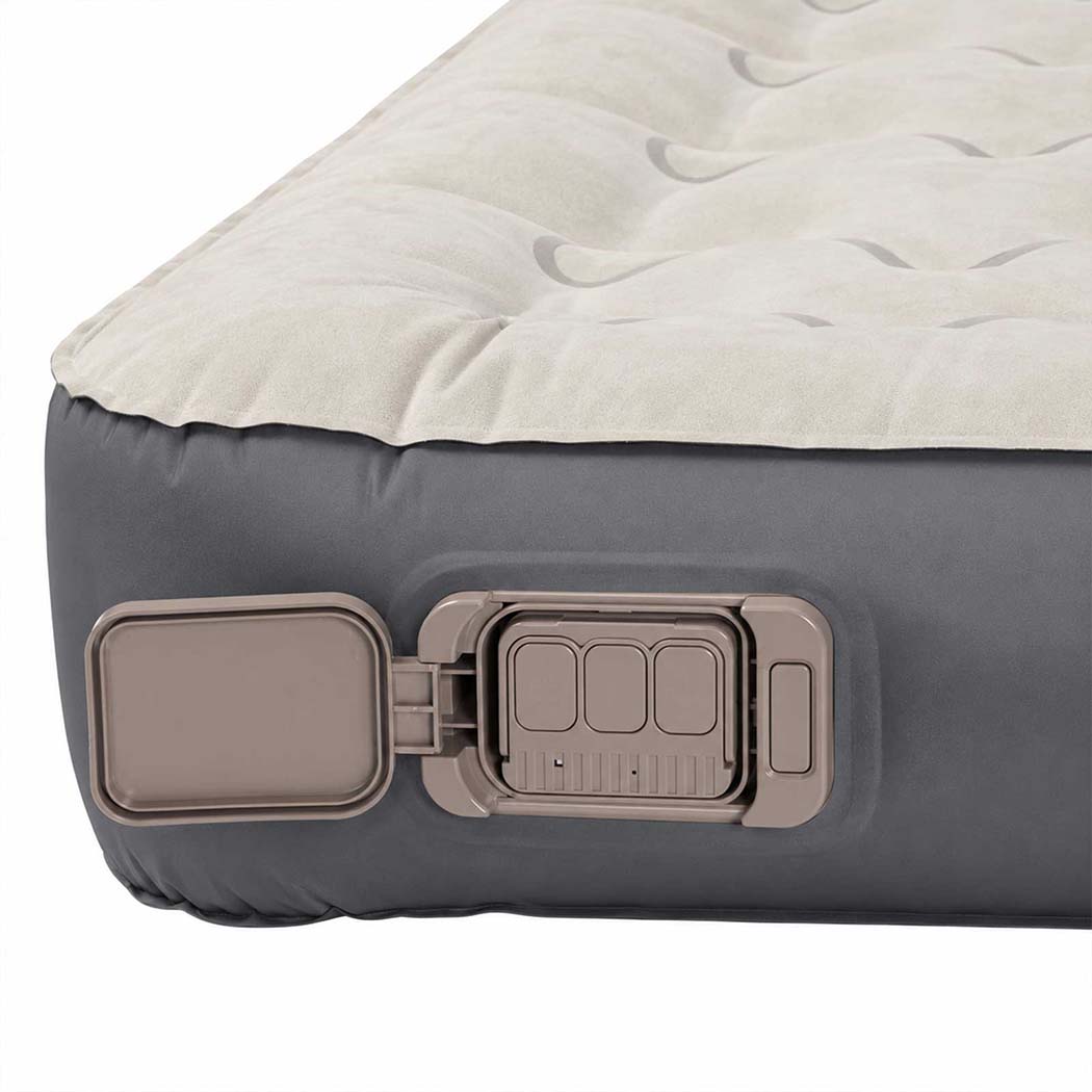 DreamZ Inflatable Mattress TPU Air Bed with Pillow Pump Camping Double Grey-2109799596723736581