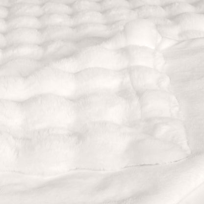 DreamZ Throw Blanket Fluffy Bubble Sofa Blanket Washable 200x240cm White-2109799587911503877