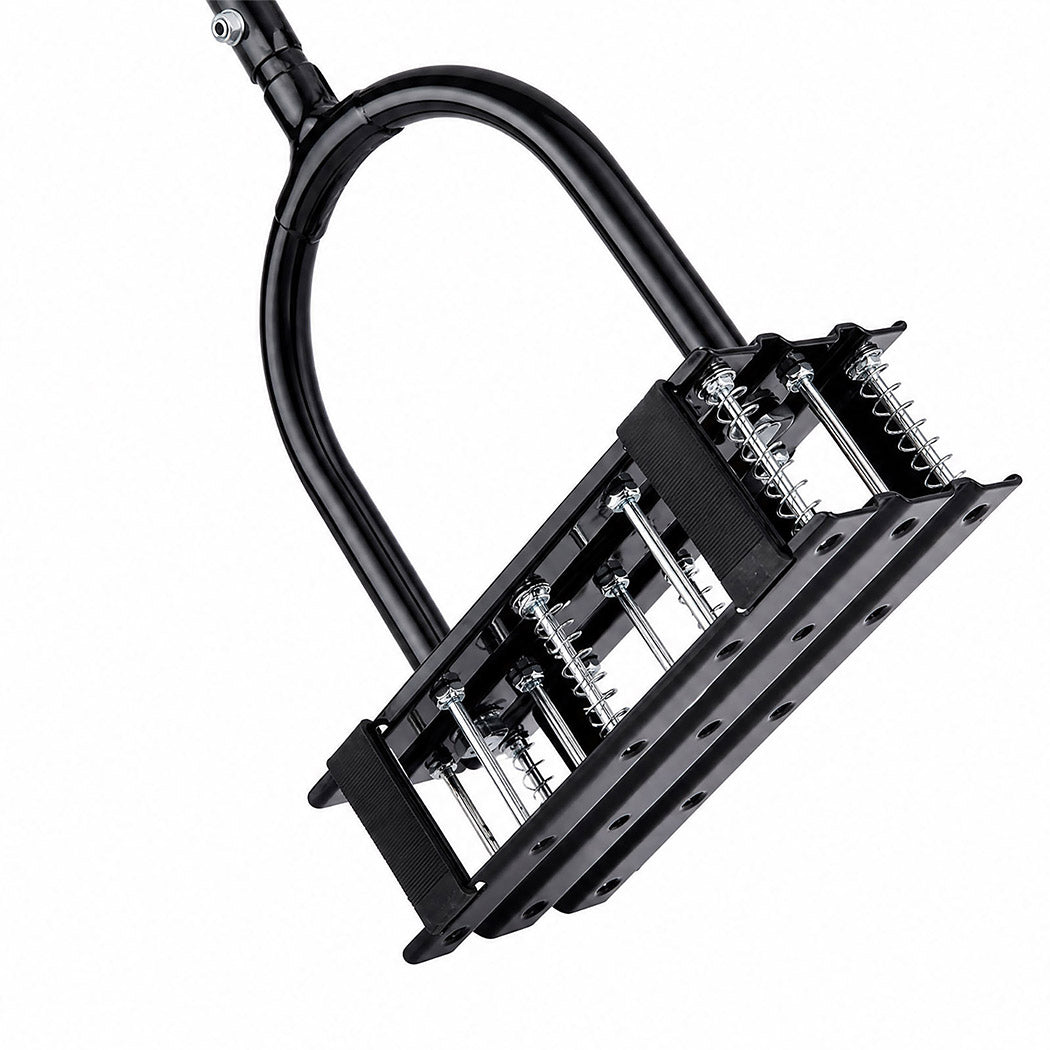Lambu Lawn Aerator 15-Spike Manual Garden Scarifier Tool Carbon Steel Black-2100035033665507332