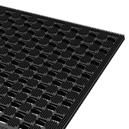 Marlow Front Door Mat 90x60cm TPE Raised Wave Drainage for Entrance Black-2109799592311328773
