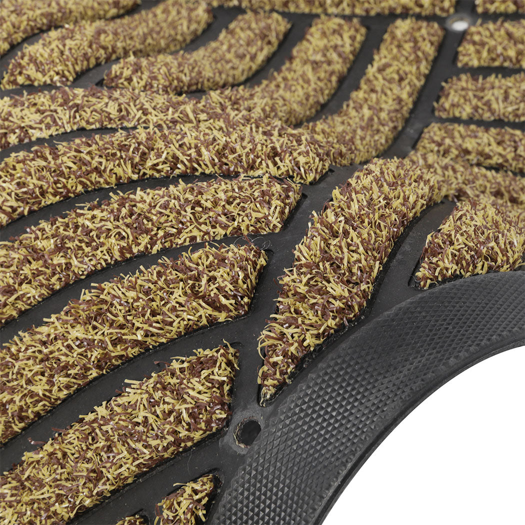 Marlow Front Door Mat 43x73cm Heavy Duty Non Slip Grass Scrape Garden Brown-2109799593108246533