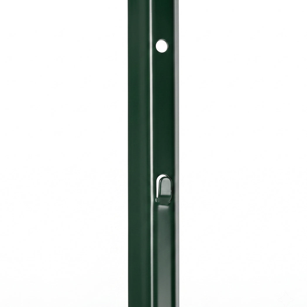 Metal Fence Posts 4Ft 10Pc Set U Shape Powder Coated for Garden Boundary Green-2100035034621808644
