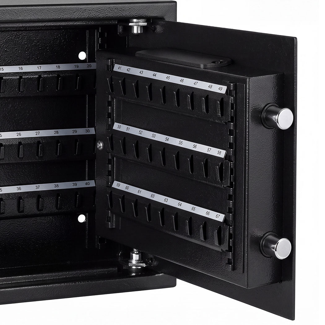 Levede Key Safe Lock Box Large 67 Hook Carbon Steel Cabinet With LED Black-2109799599399702533